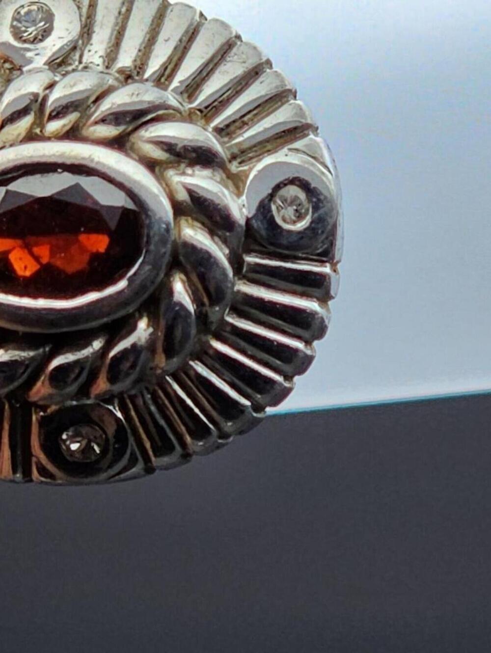 Antique Art Deco Sterling Garnet & Diamond Accent Earrings - Picture 9 of 14